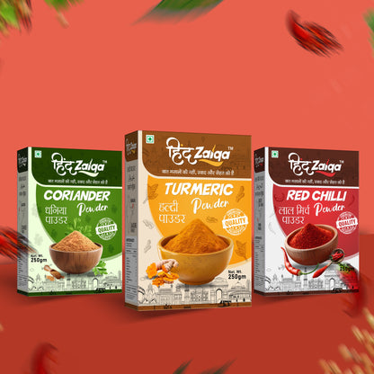 Red Chilli, Turmeric & Coriander Powder Combo – 250g